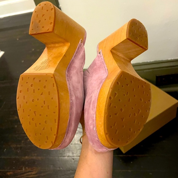 Charlotte Stone Marlo purple suede clogs - size 7 - Picture 4 of 4
